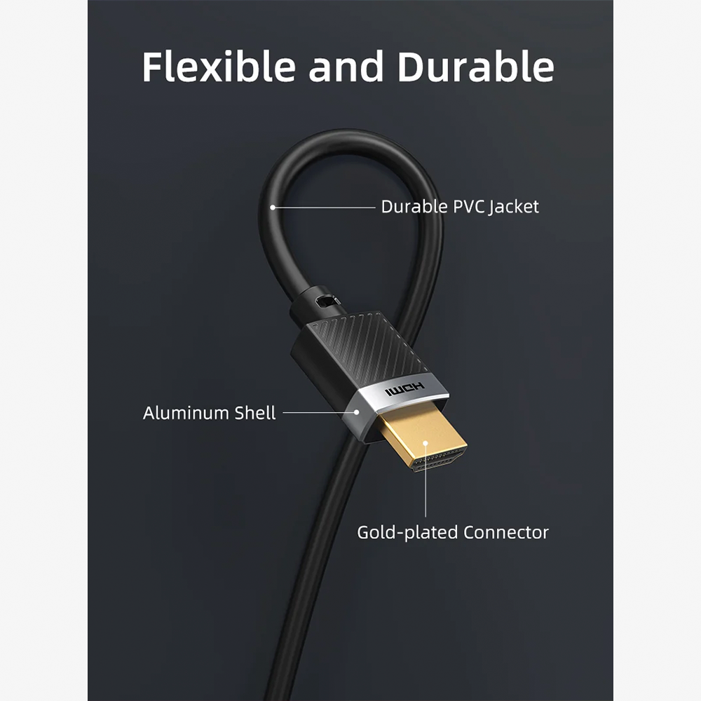 Cable HDMI 2.0 4K 60Hz CABLETIME 18Gbps HDR Alta Velocidad Conectores Chapados en Oro Carcasa de Aluminio para TV PC Proyector y Consolas PS5 S2345