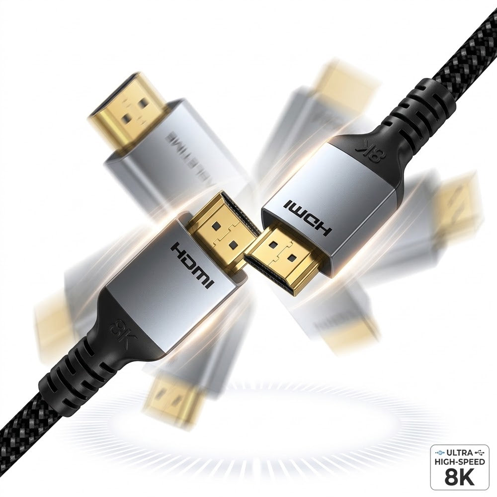 Cable HDMI 2.1 Ultra High Speed 8K 60Hz 4K 120Hz CABLETIME 48Gbps eARC 10 Metros Nylon Trenzado CH11S S2333