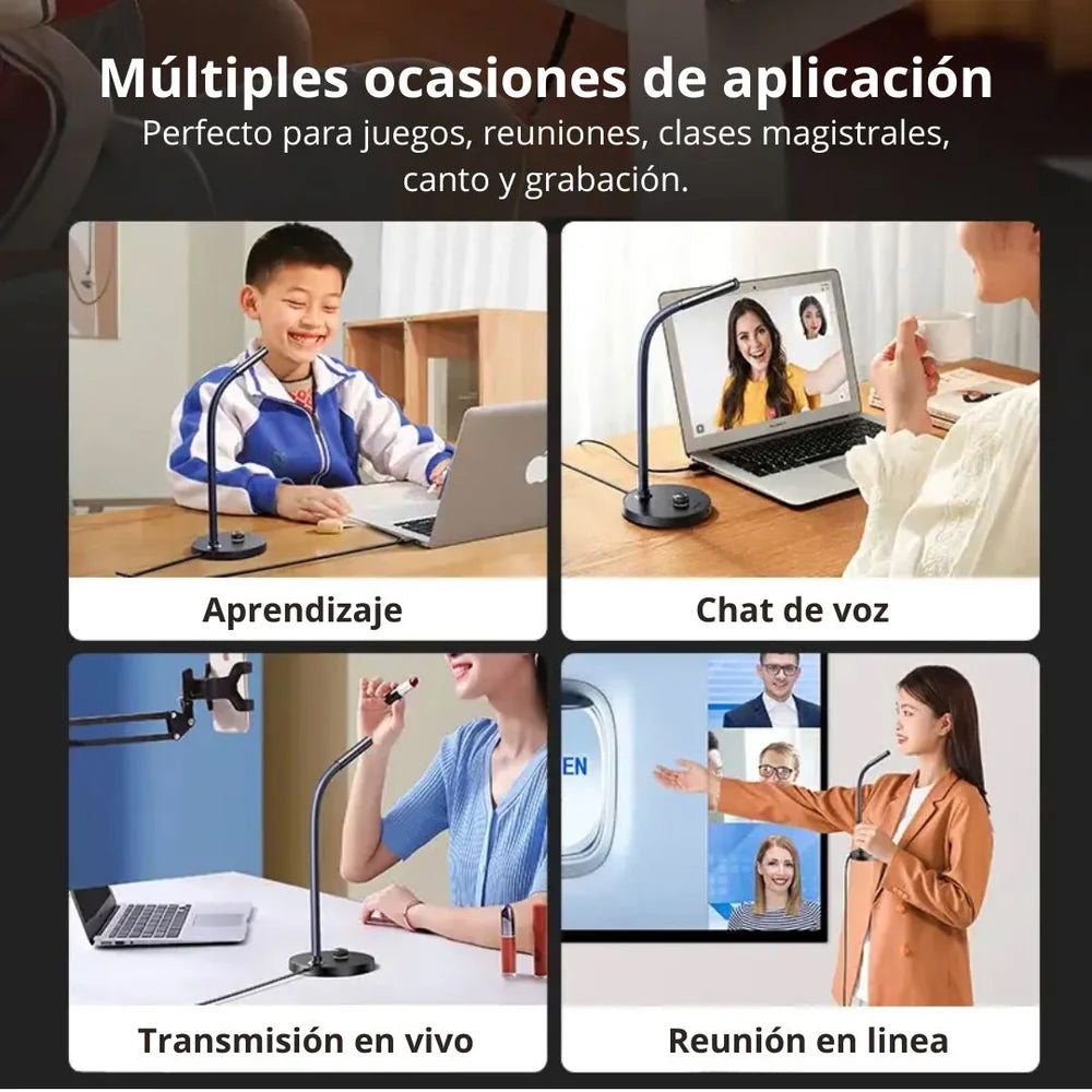 Micrófono de Escritorio USB UGREEN Cancelación de Ruido Cuello Flexible 360° Mute Rápido PC Mac 90416 S2300