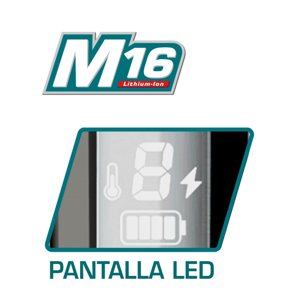 Set de Batidora de Mano Inalámbrica 16V TOTAL 5 Velocidades Picatodo 500ml Pantalla LED Batería 2.0Ah y Maletín S2310