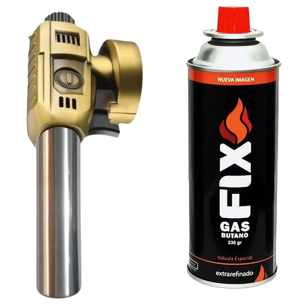 Kit Mini Soplete Flameador Profesional Cocina adaptable para Gas butano + gas s2046
