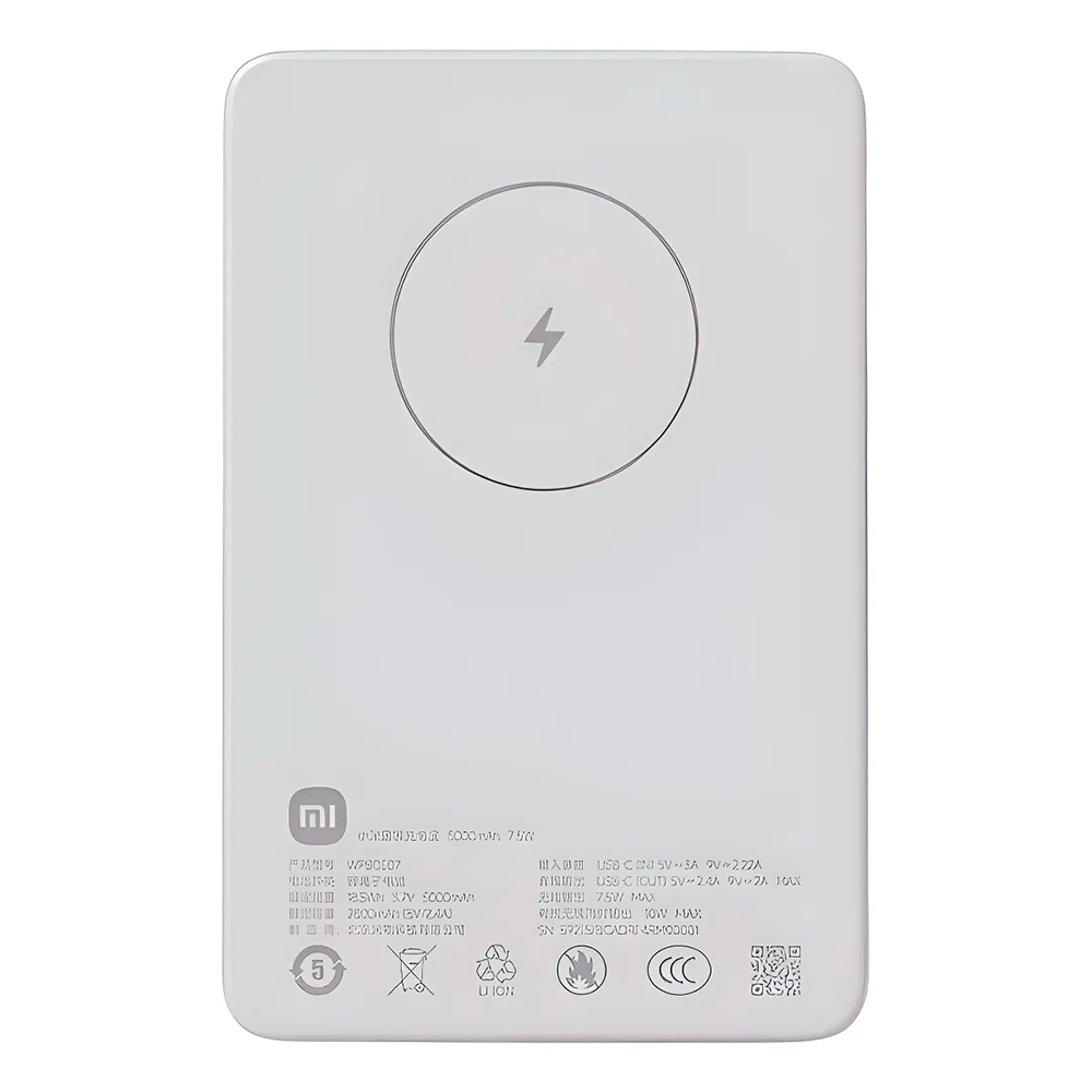 Power Bank Magnético Xiaomi 5000mAh Carga Inalámbrica 7.5W USB-C Compatible iPhone S2040