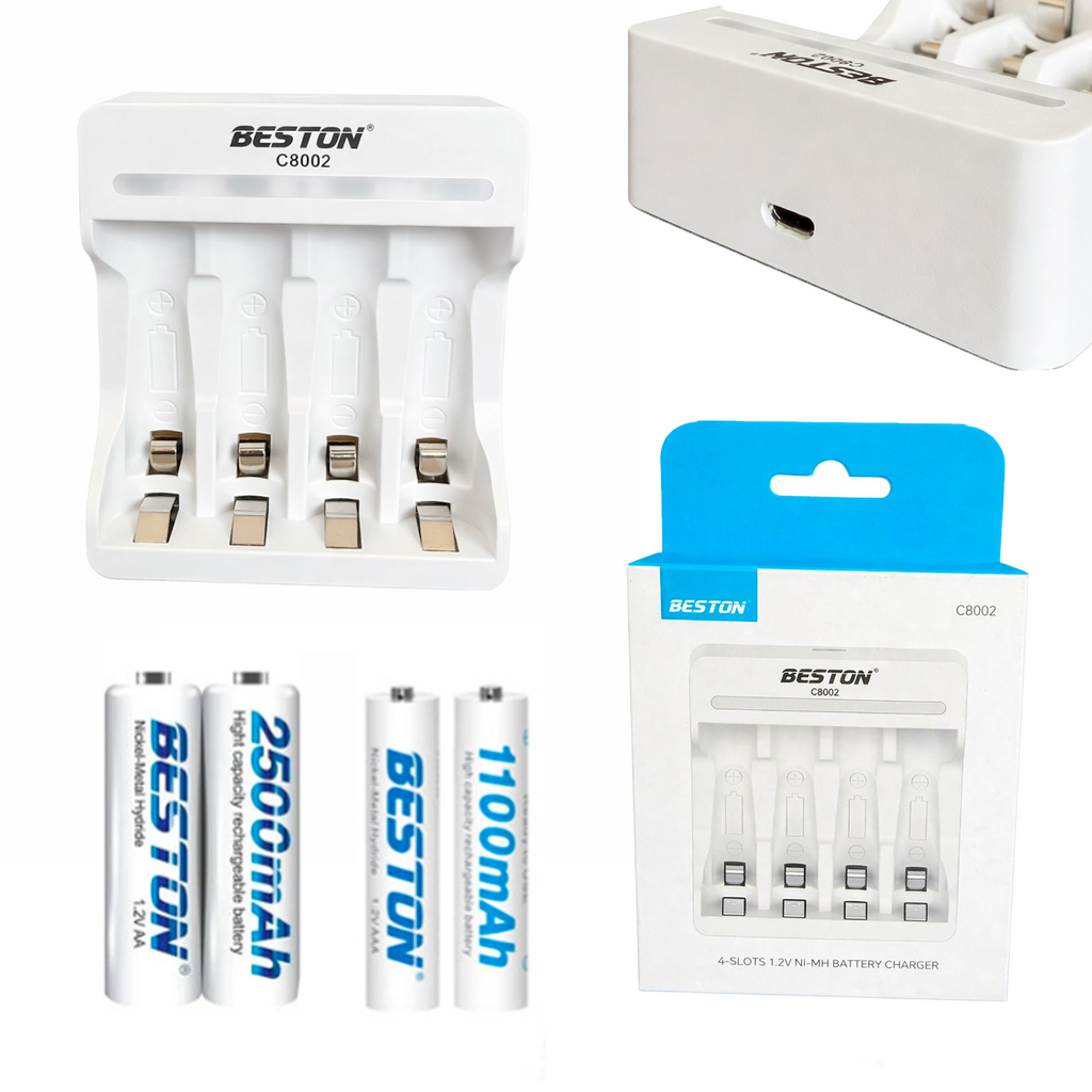 Kit Cargador Inteligente de Pilas +2 AAA y +2 AA Ni-MH 4 puestos s2022