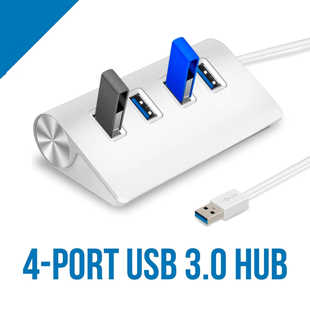 Hub 4 Puertos USB 3.0 Aluminio 5Gbps soporta 2TB S0908