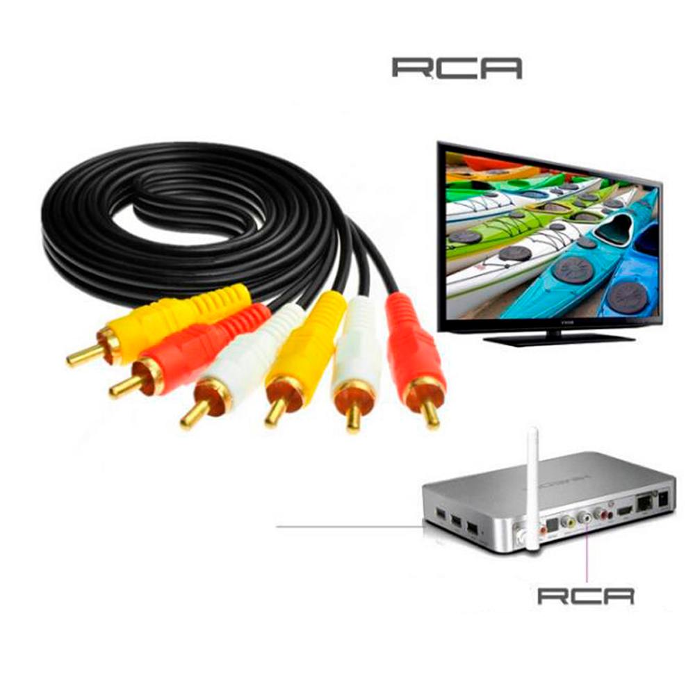Cable RCA a RCA 3x3 5 Metros Macho cable audio y video S0914