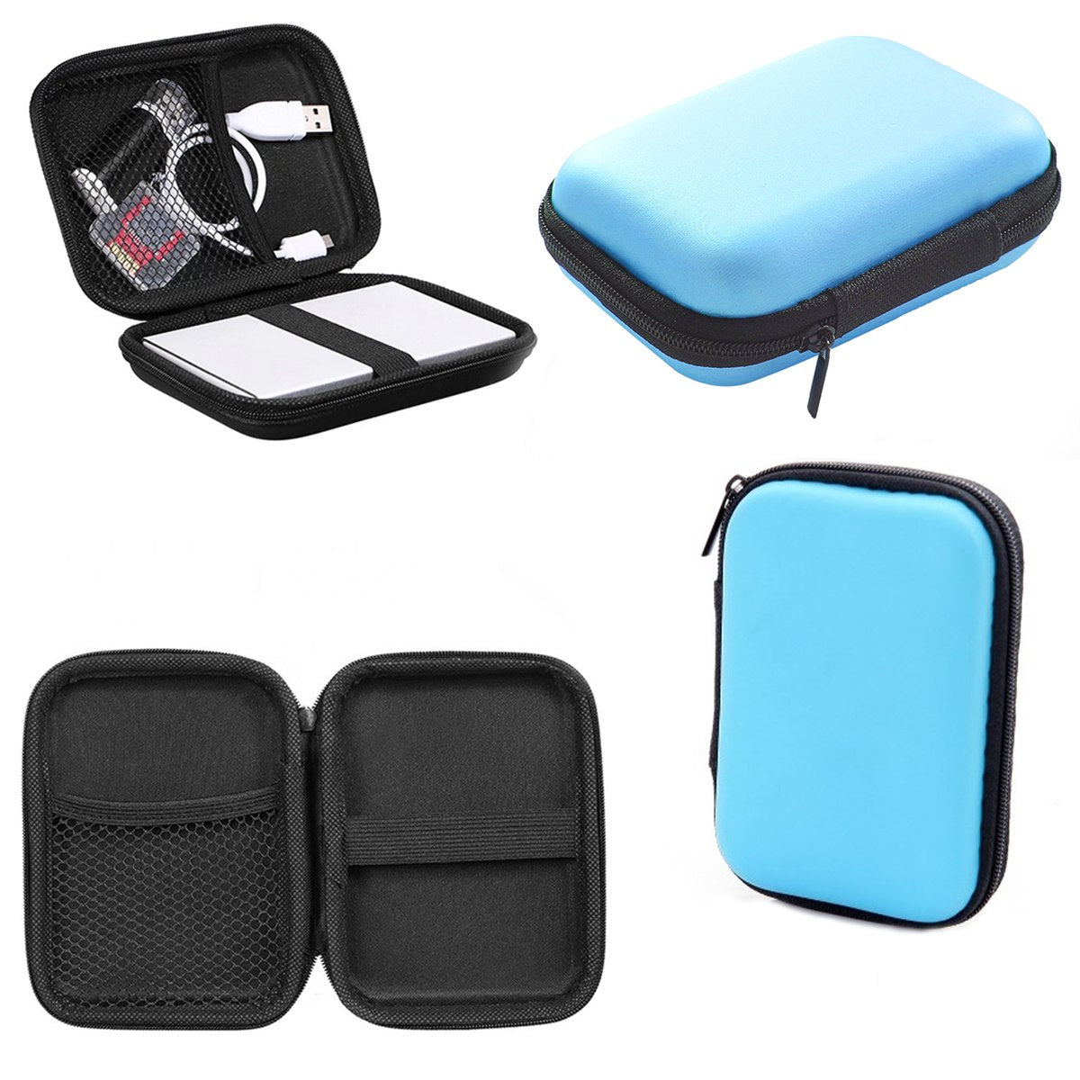 Funda Anti Golpes Case Disco Duro Externo 2.5 Cremallera- Azul cielo S0938-1