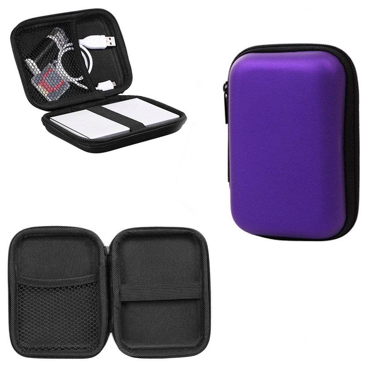Funda Anti Golpes Case Disco Duro Externo 2.5 Cremallera- Morado S0938-3