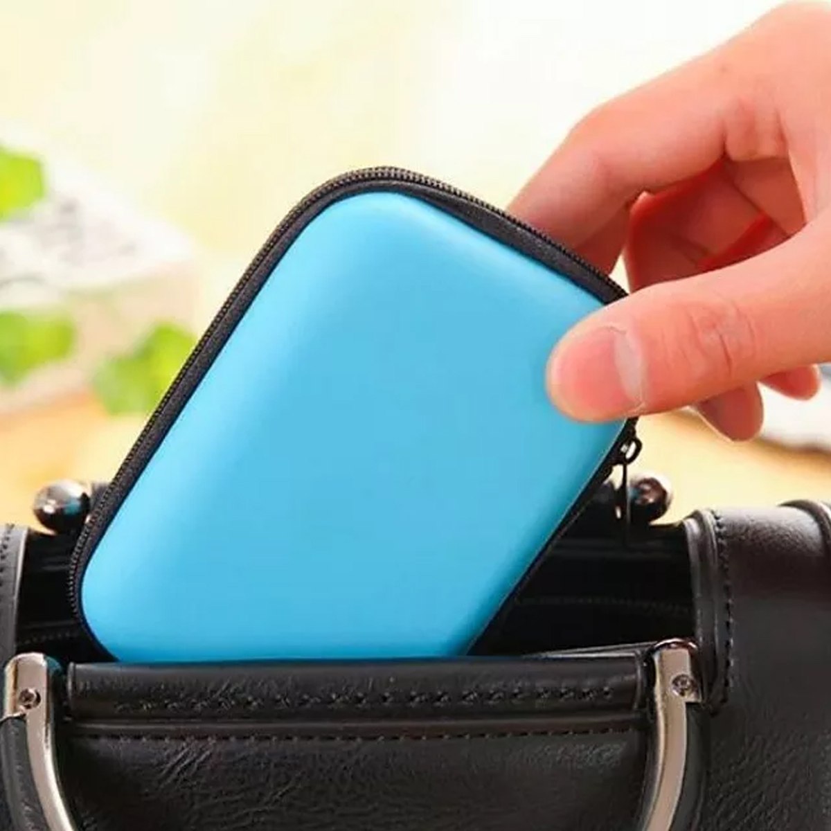 Funda Anti Golpes Case Disco Duro Externo 2.5 Cremallera- Azul cielo S0938-1