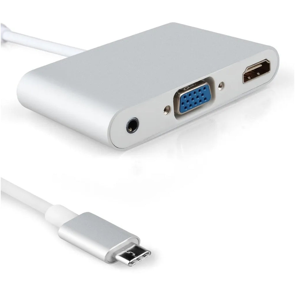 Convertidor Tipo C A Hmdi 4k Vga Con Audio 3.5mm 3 En 1 Mult S0939