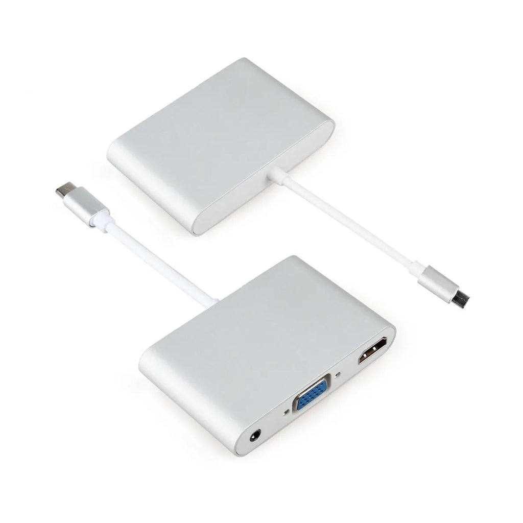 Convertidor Tipo C A Hmdi 4k Vga Con Audio 3.5mm 3 En 1 Mult S0939