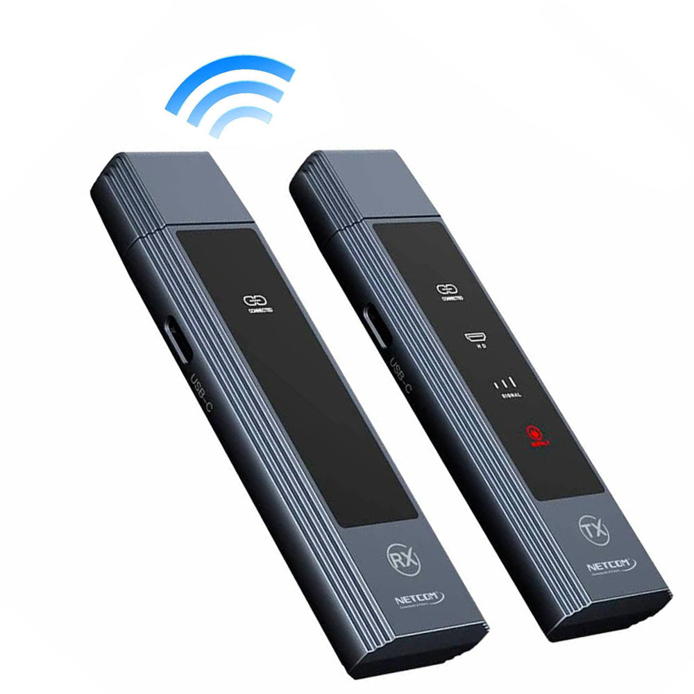 Extensor HDMI Inalámbrico de 30 Metros NETCOM Dual Band 4K/1080P S2147