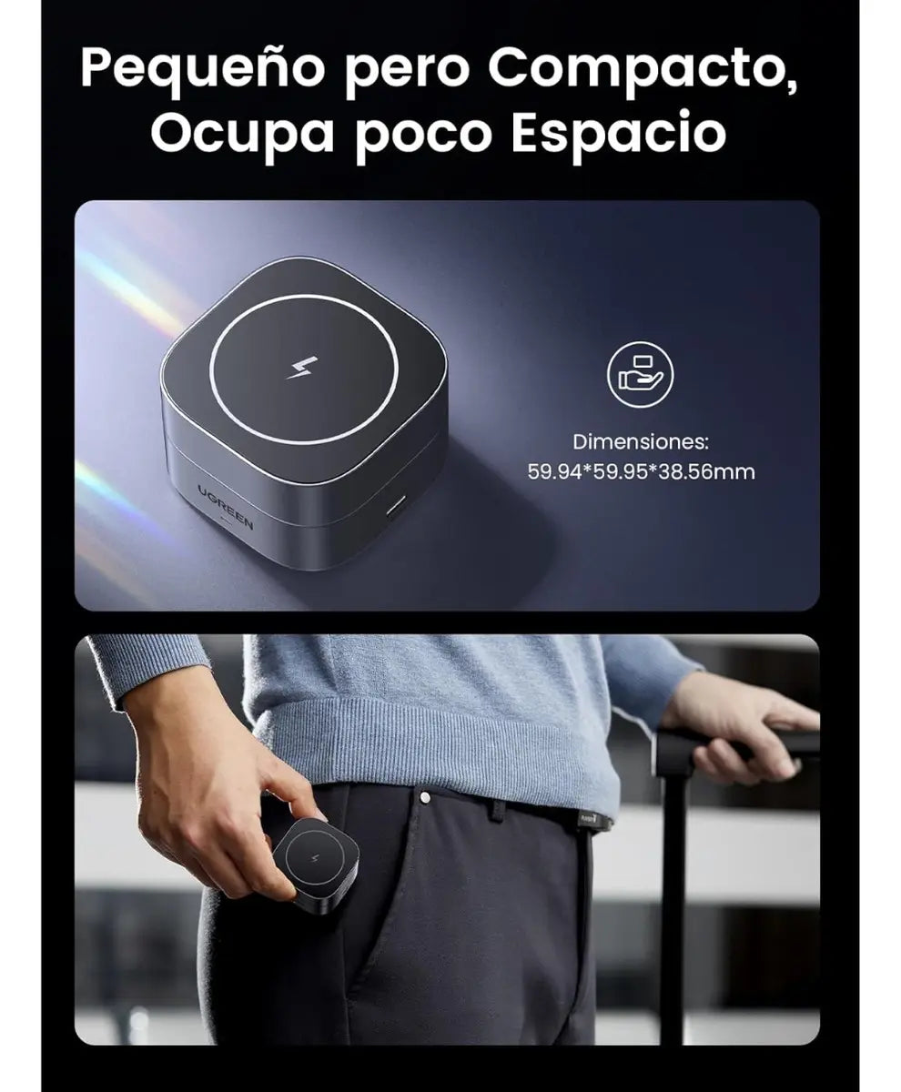 Estación de Carga Inalámbrica Magnética Plegable UGREEN 2 en 1 (15W) s2105