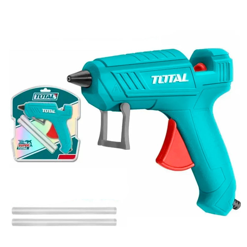 Pistola de Silicona Caliente TOTAL 150W 220V para Barras de 11mm con Boquilla Antigoteo y 2 Barras TT101116 S2322