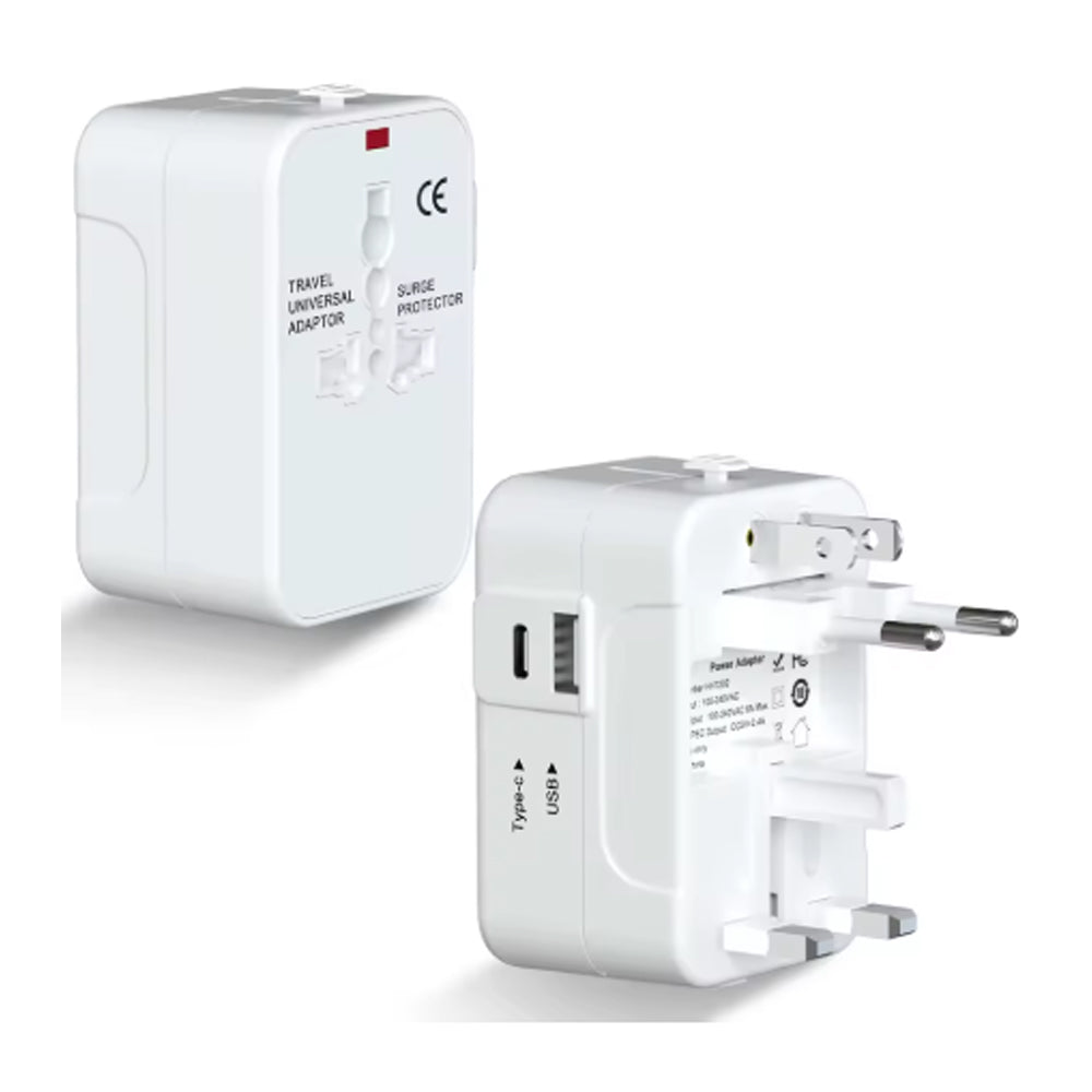 Adaptador Internacional Enchufe Universal Viajero 110v 220v + 1 USB + 1 tipo C S2011