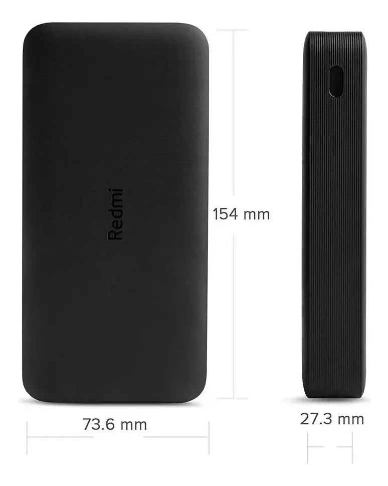 Cargador Batería Portátil Power Bank Xiaomi Redmi 20000 mAh 18W Carga Rápida Negro S2193