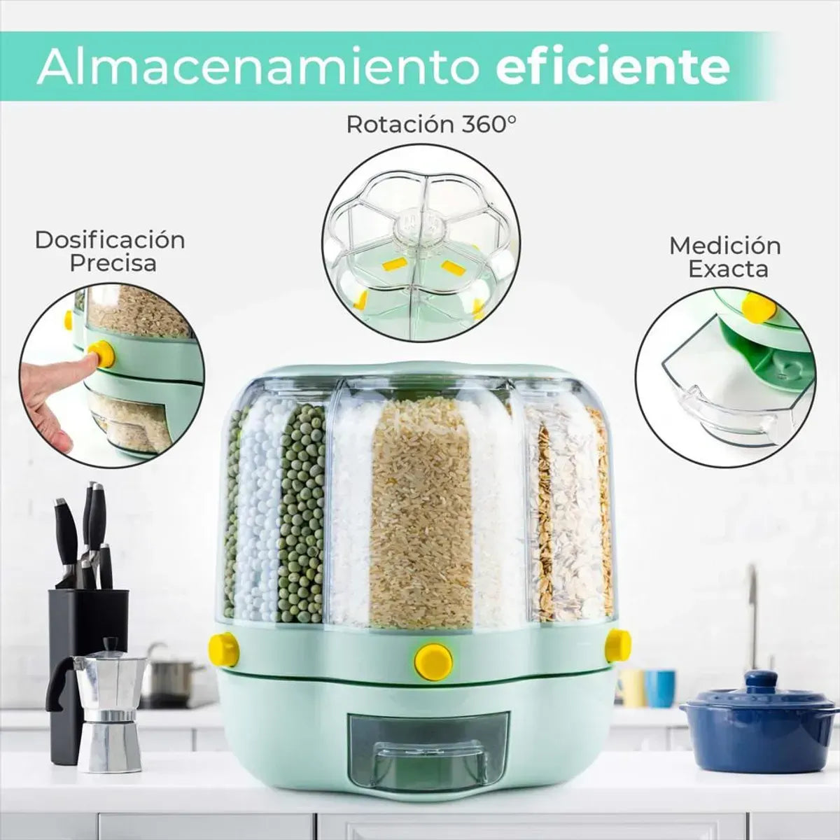 Dispensador Giratorio de Menestras y Cereales 360° Smart Organizer (7L) S2123 S2124