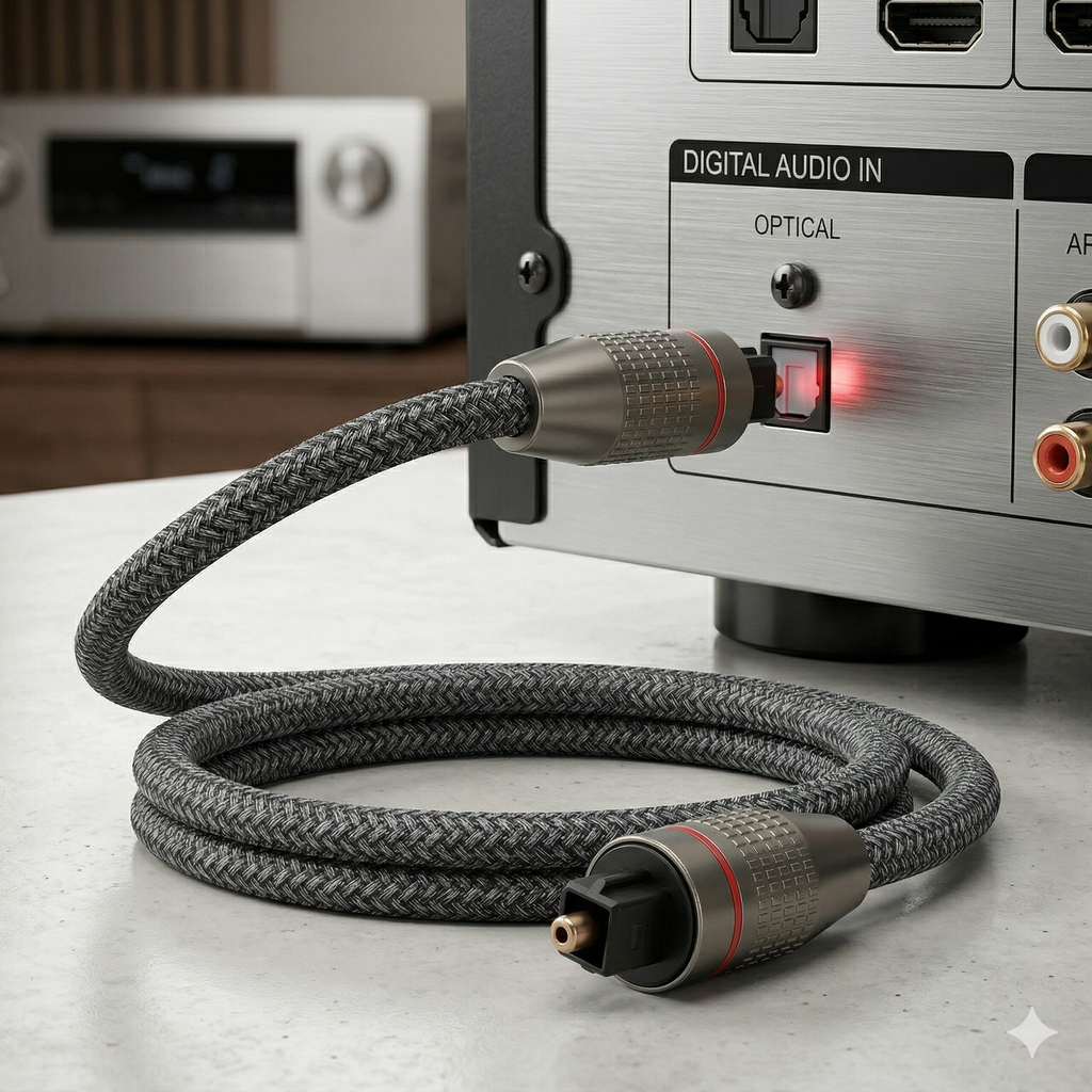 Cable de Audio Óptico Digital Toslink Premium Trenzado 2 Metros s2087