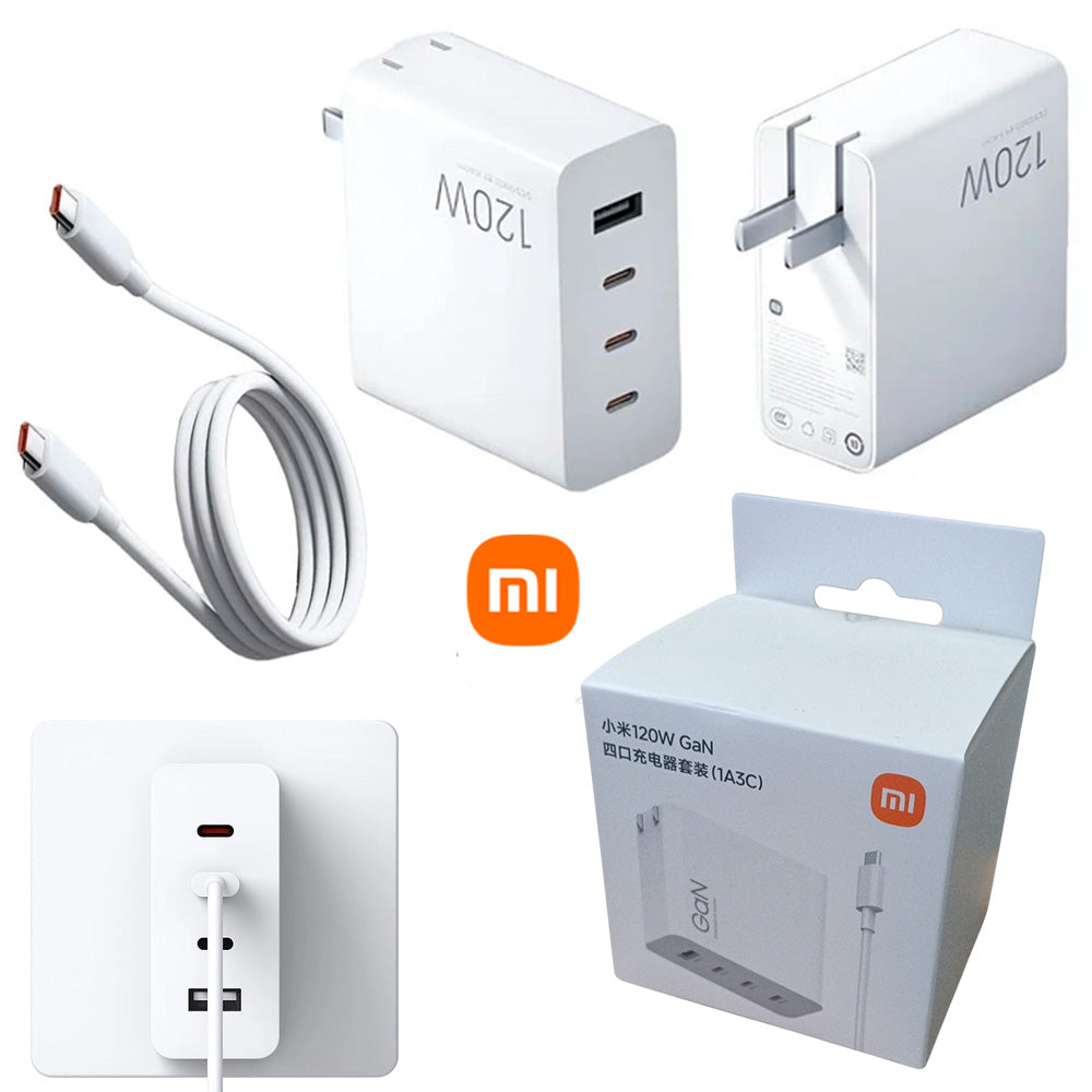 Cargador de Pared Xiaomi 120W GaN de 4 Puertos 3x USB-C + 1x USB-A S2114