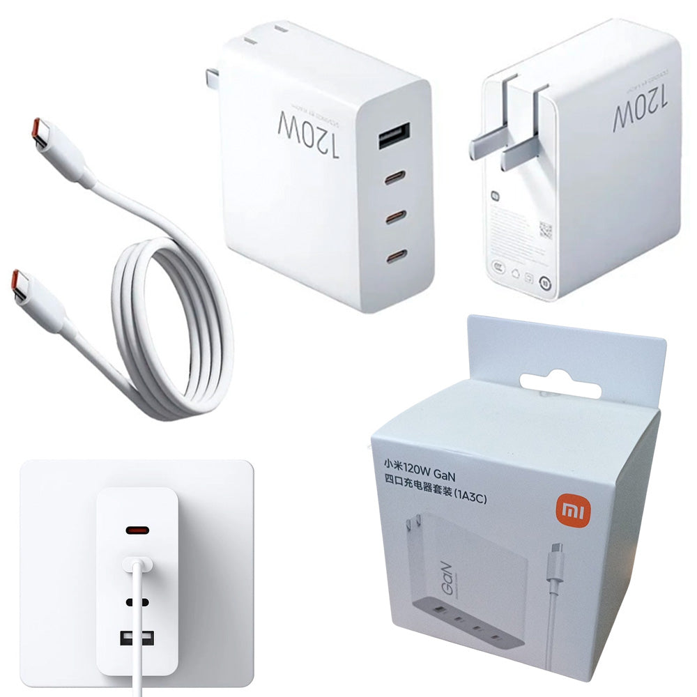 Cargador de Pared Xiaomi 120W GaN de 4 Puertos 3x USB-C + 1x USB-A S2114