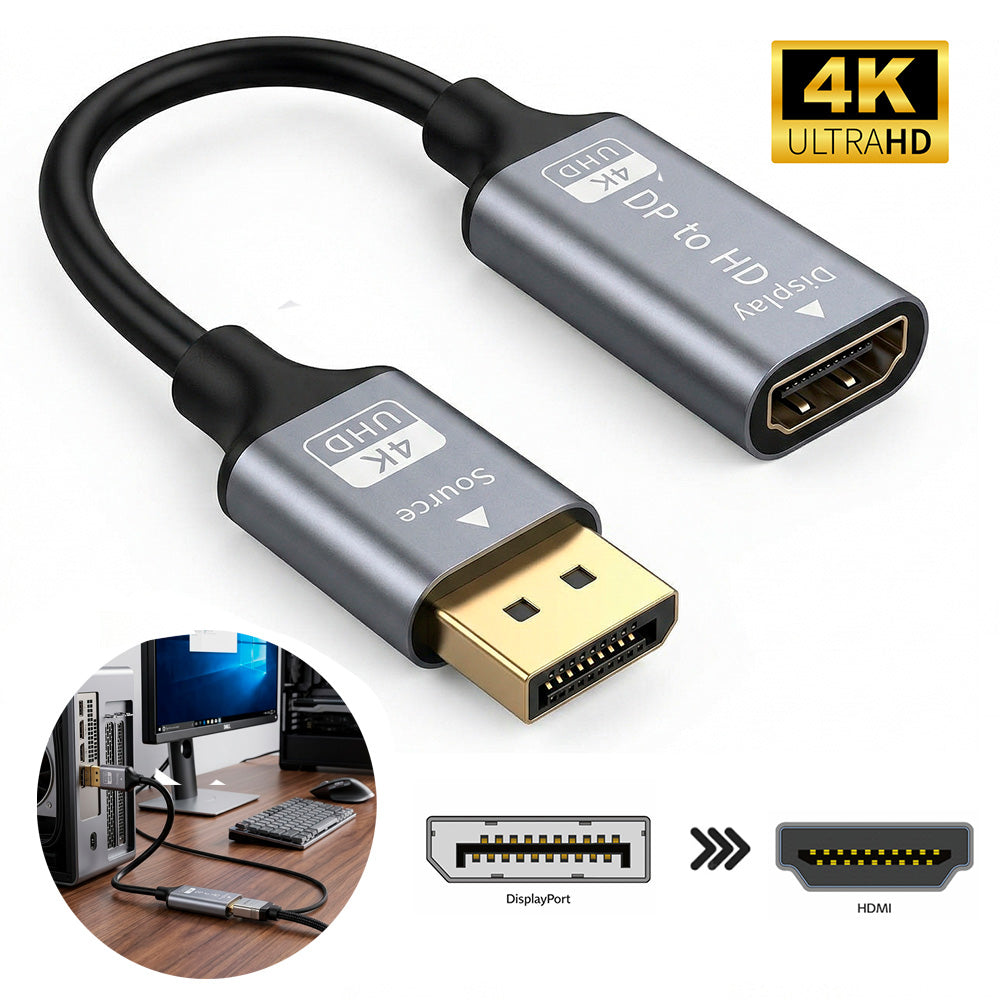 Adaptador Convertidor DisplayPort a HDMI 4K Ultra HD (20 cm) s2090