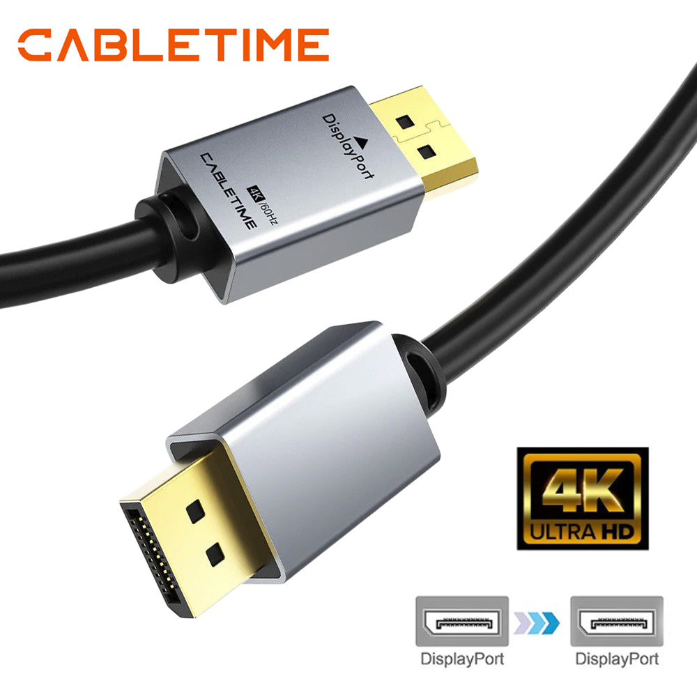 Cable DisplayPort a DisplayPort 1.2 Premium 4K a 60Hz CABLETIME de 3 Metros S2172
