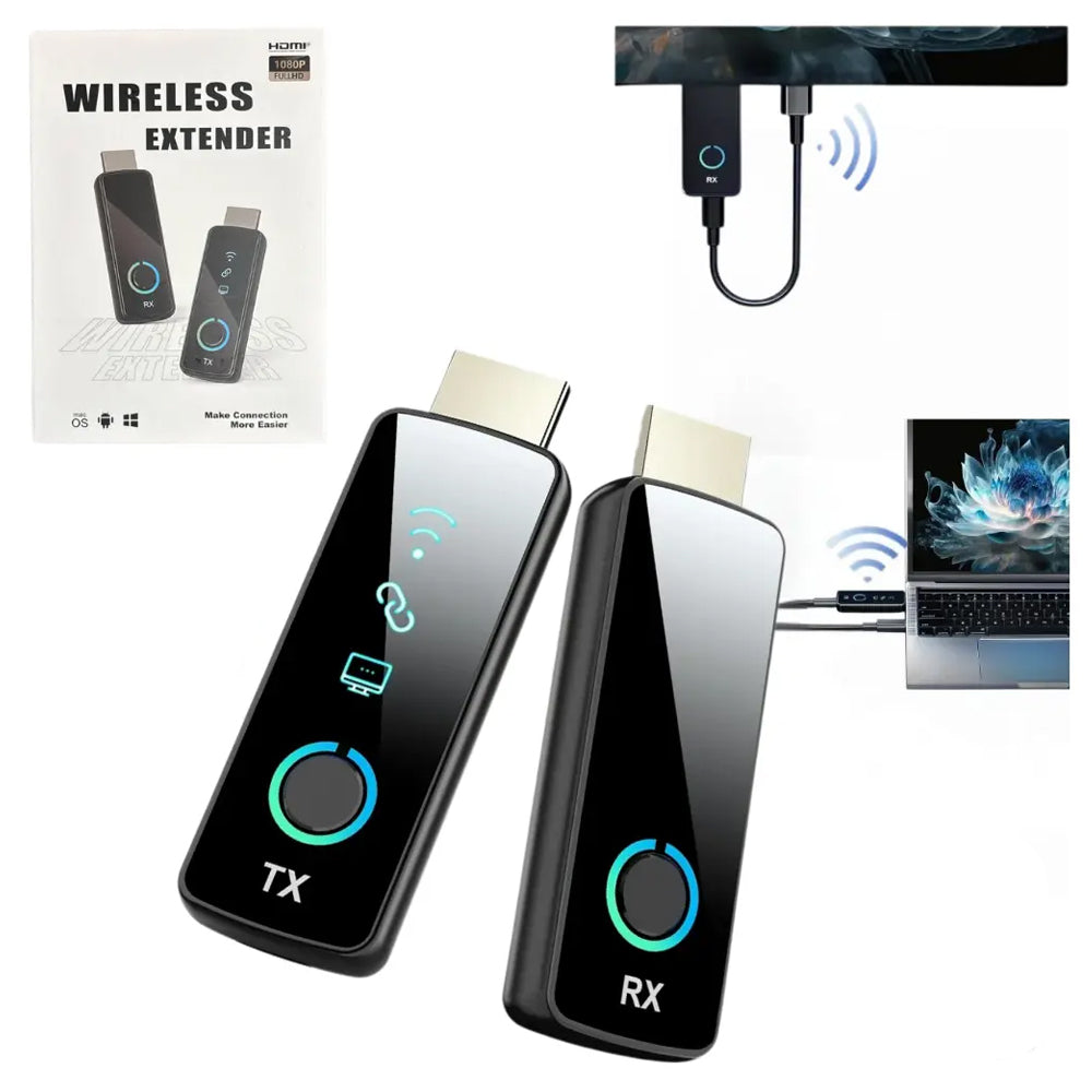 Extender HDMI Inalámbrico 50 Metros Pantalla LED Salida 1080P@60Hz, Plug & Play s2064