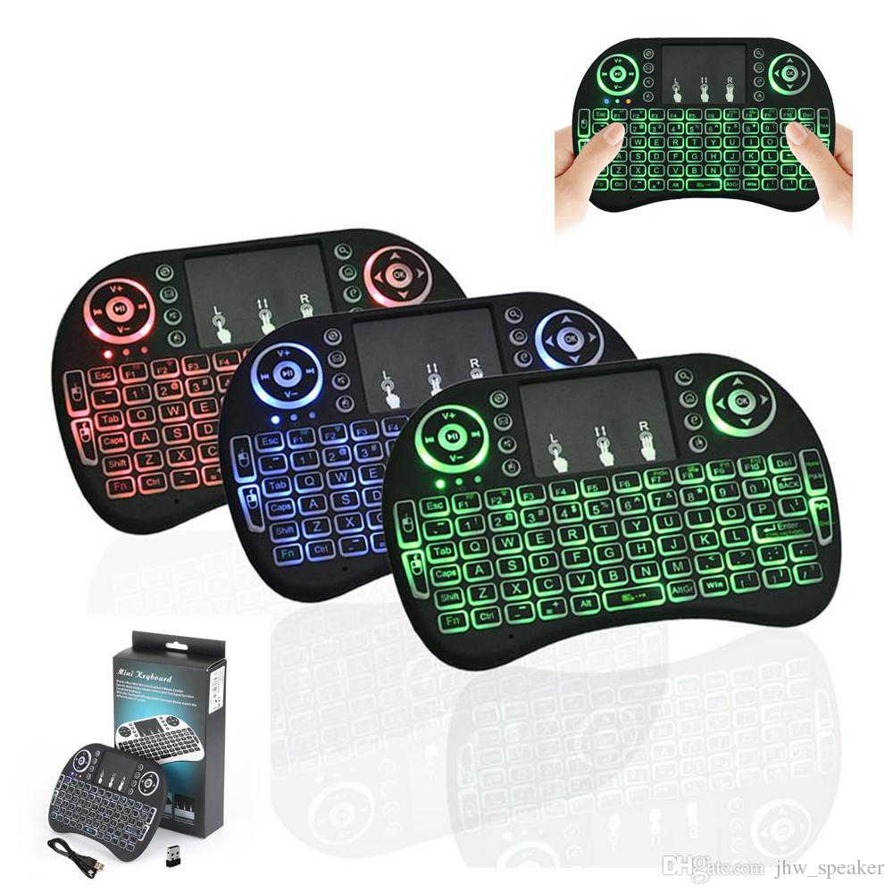Mini Teclado Inalámbrico Airmouse Android Smart Tv Iluminado Negro S0013