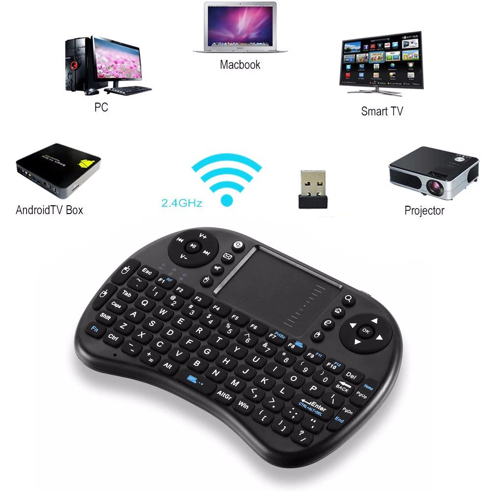 Mini Teclado Inalámbrico Airmouse Android Smart Tv Iluminado Negro S0013