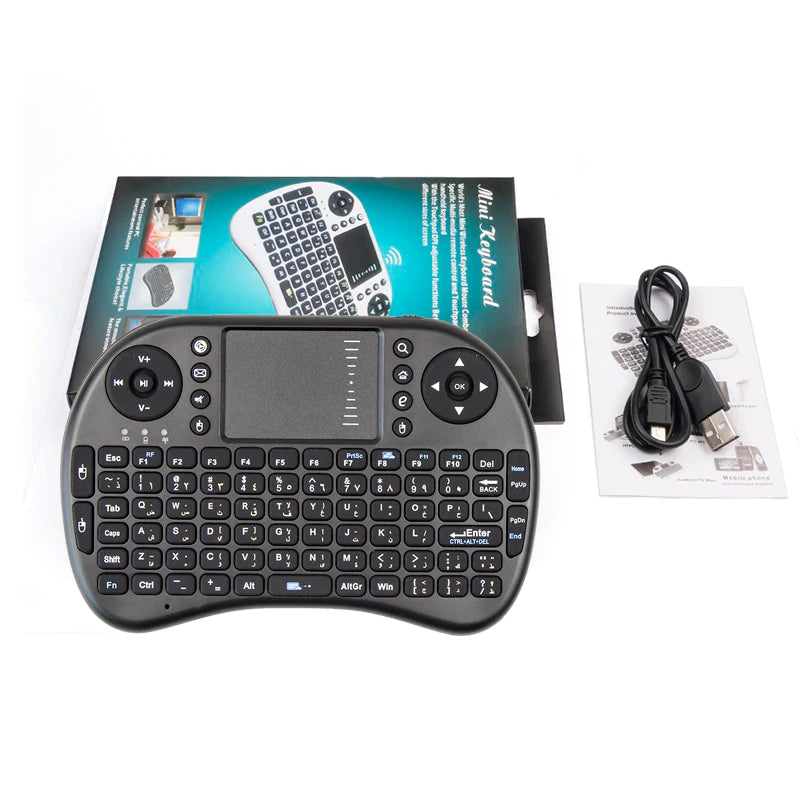 Mini Teclado Inalámbrico Airmouse Android Smart Tv Iluminado Negro S0013