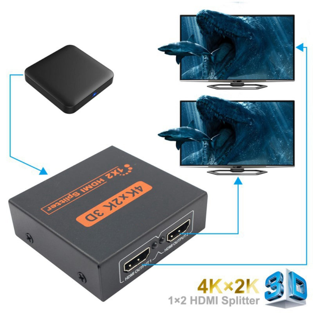 Splitter Hdmi 1x2 2.0 Full Hd 4k 2160p Multiplica Señal Conecta 2 tv S00317
