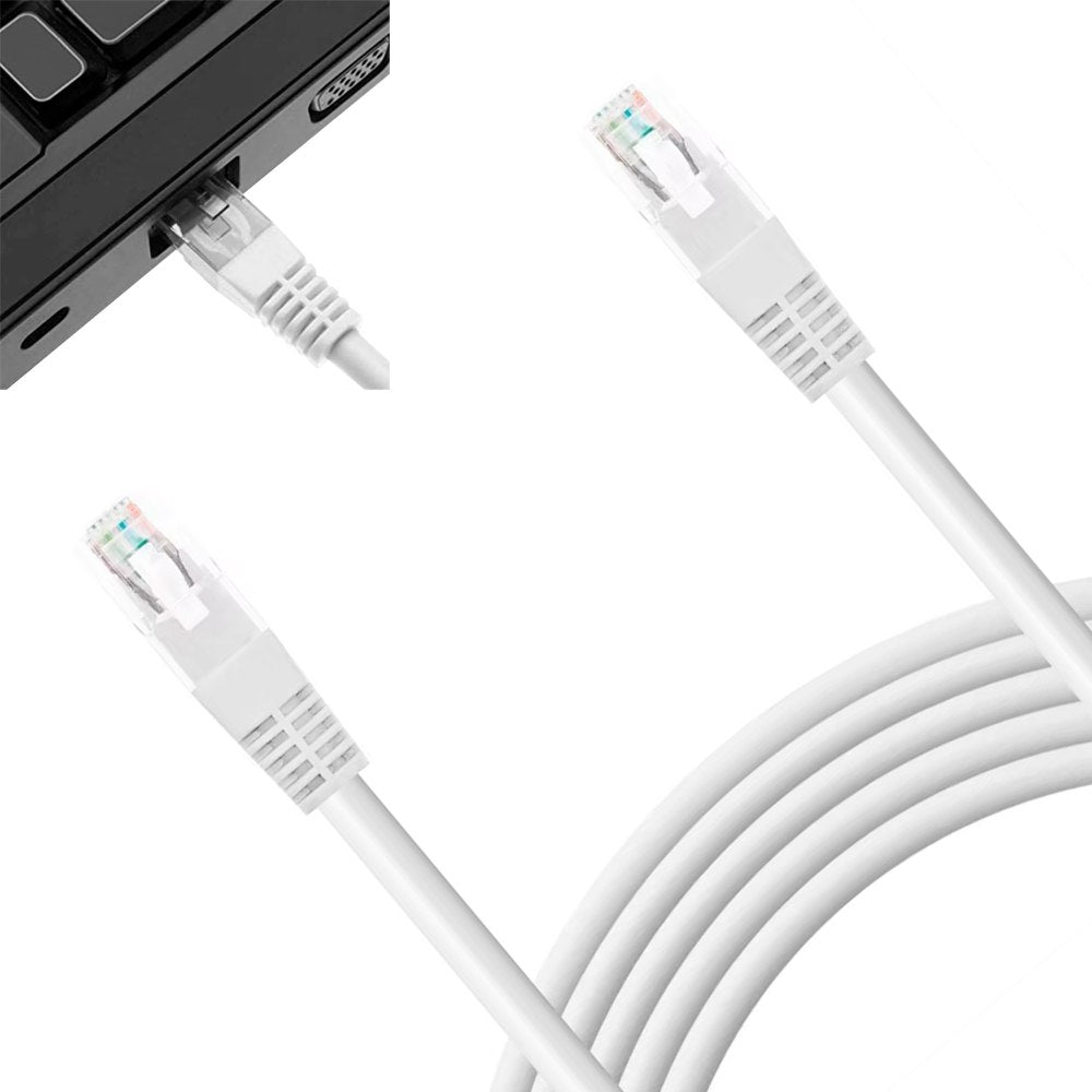 Cable de Red UTP Cat 5 Testeado Rj45 20 Metros Blanco S0041