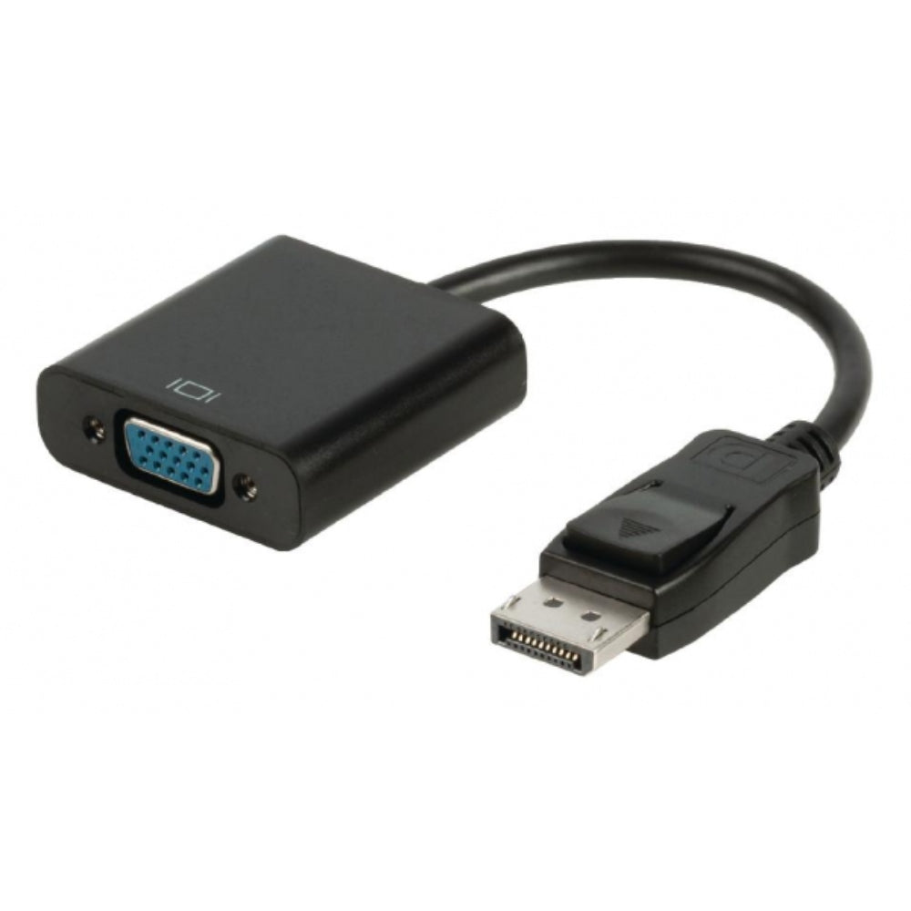 Adaptador Convertidor Display Port Dp a VGA Dp Macho a VGA Negro S0042