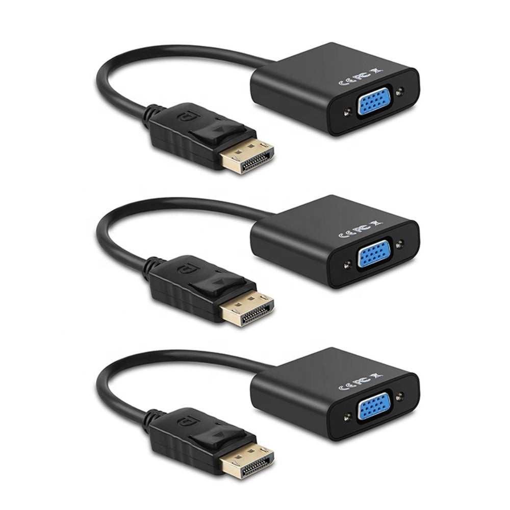 Adaptador Convertidor Display Port Dp a VGA Dp Macho a VGA Negro S0042