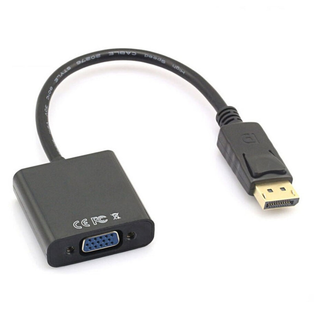 Adaptador Convertidor Display Port Dp a VGA Dp Macho a VGA Negro S0042