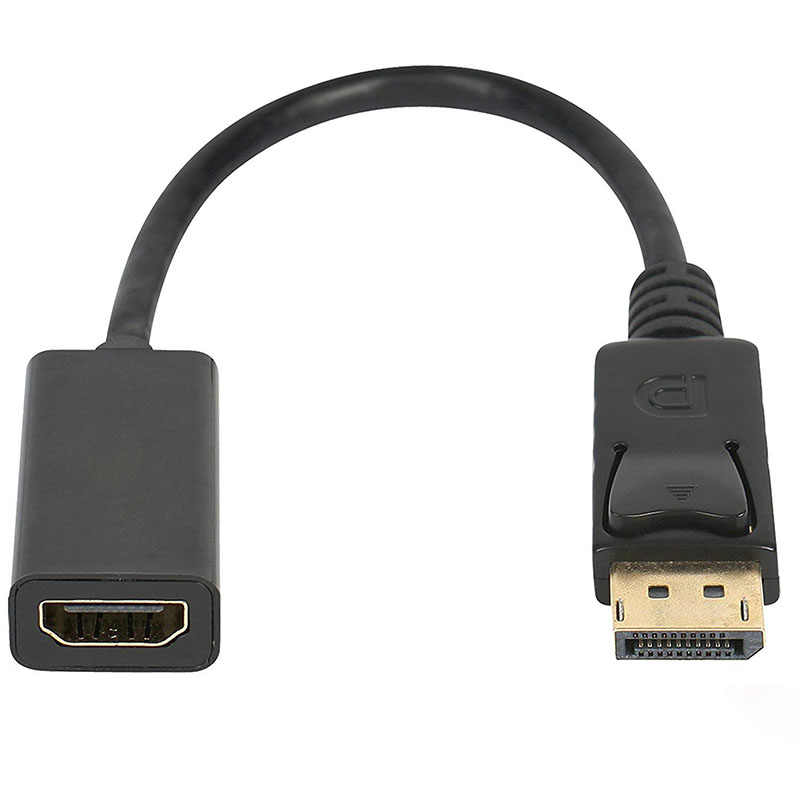 Adaptador Convertidor Display Port Dp a HDMI Dp Macho a HDMI Negro S0081