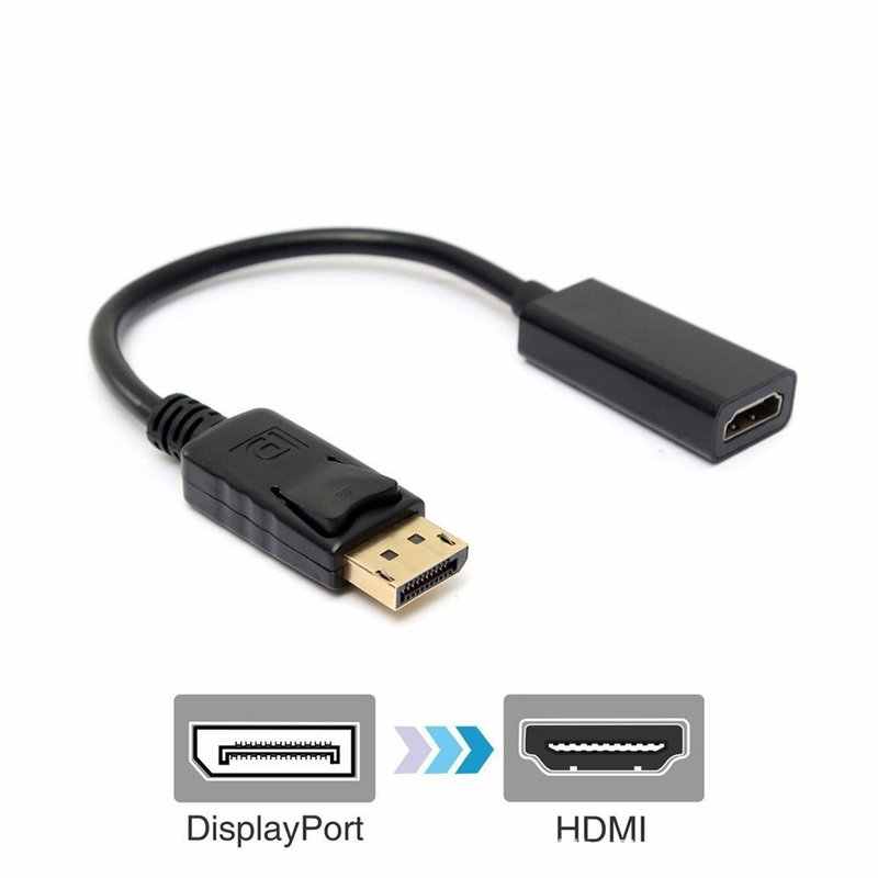 Adaptador Convertidor Display Port Dp a HDMI Dp Macho a HDMI Negro S0081
