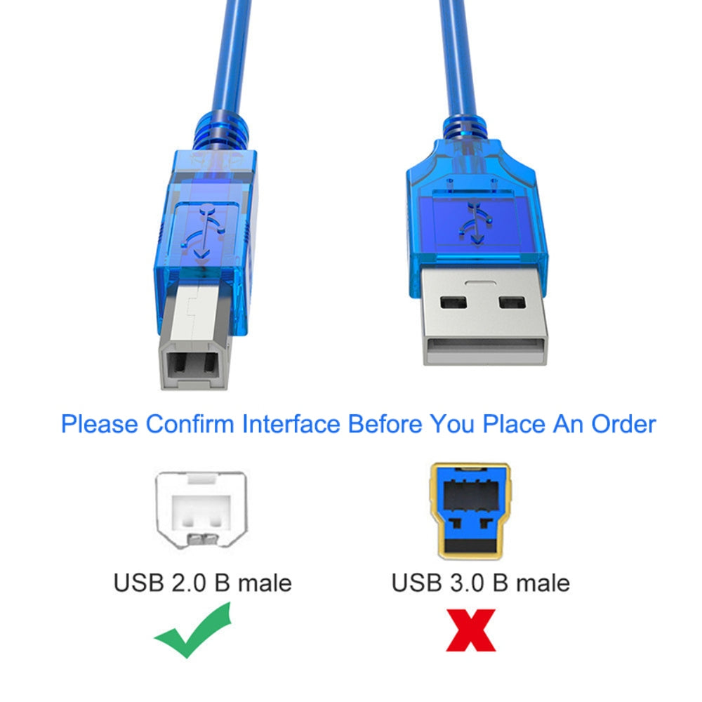 Cable Para Impresora Escaner USB 2.0 1.5 Metros Siliconado Azul S0085