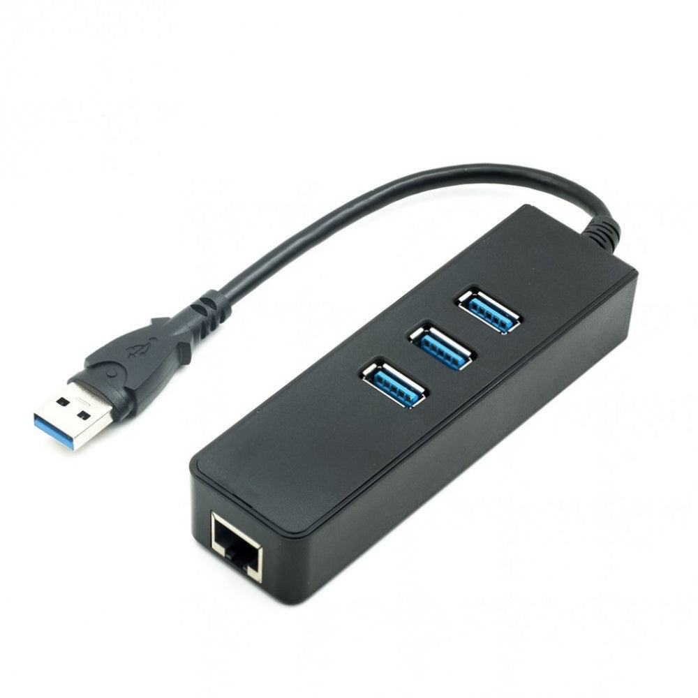 Adaptador USB 3.0 A RJ45 USB Lan Ethernet + Hub 3 Puertos S0093