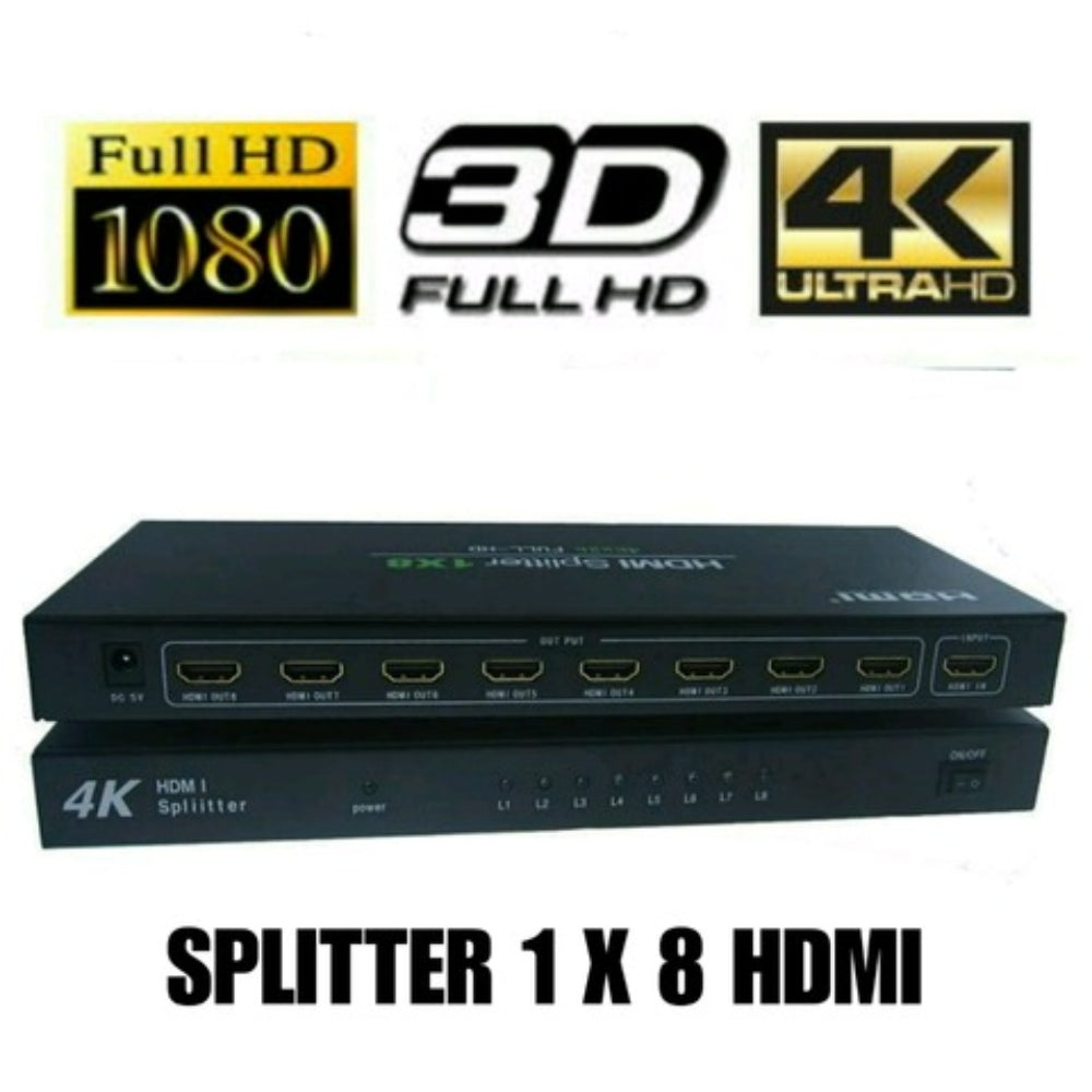 HDMI Splitter 1 x 8 1.4 Full HD 4K Multiplica Señal Conecta 8 TV S0100
