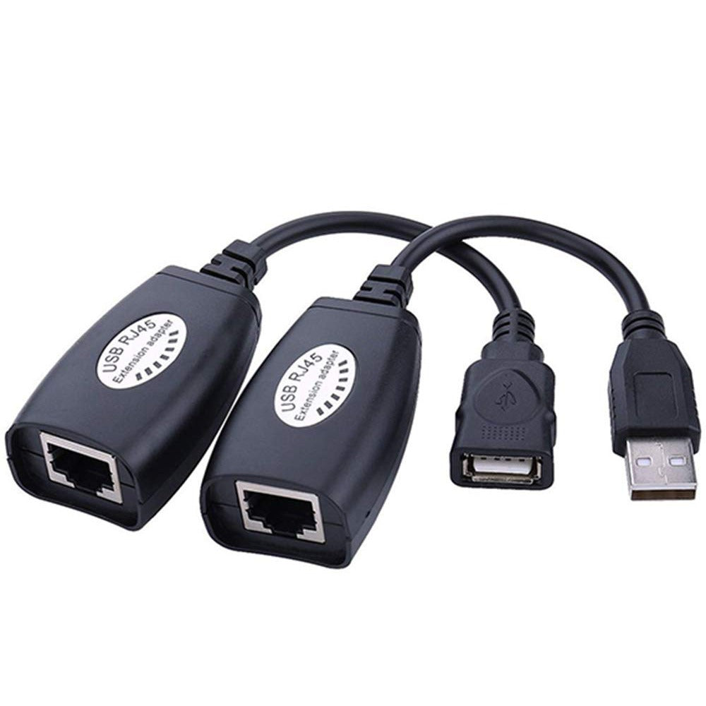 Extensión USB por Cable Red Rj45 UTP Adaptador 50 Metros Cat Negro S0104
