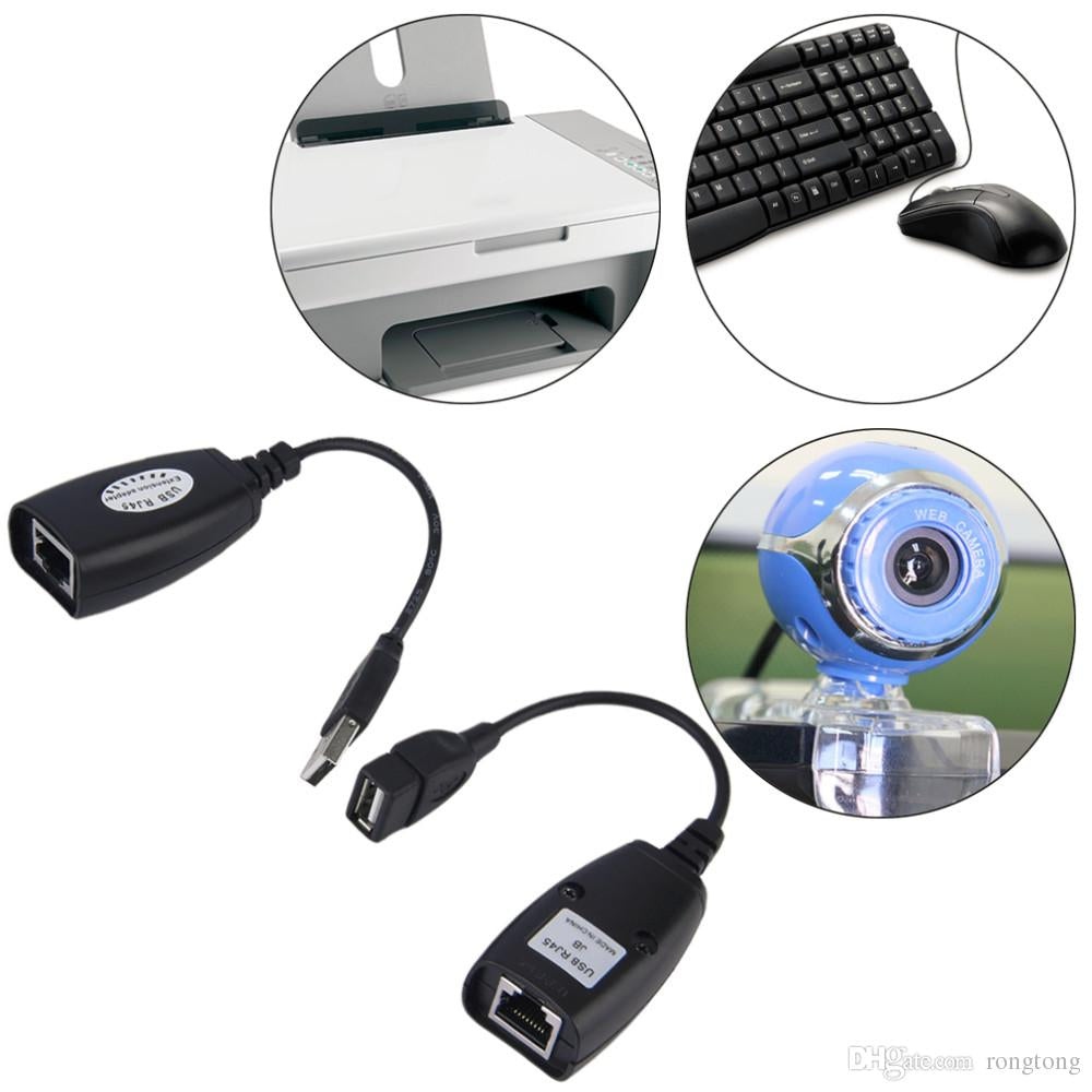 Extensión USB por Cable Red Rj45 UTP Adaptador 50 Metros Cat Negro S0104