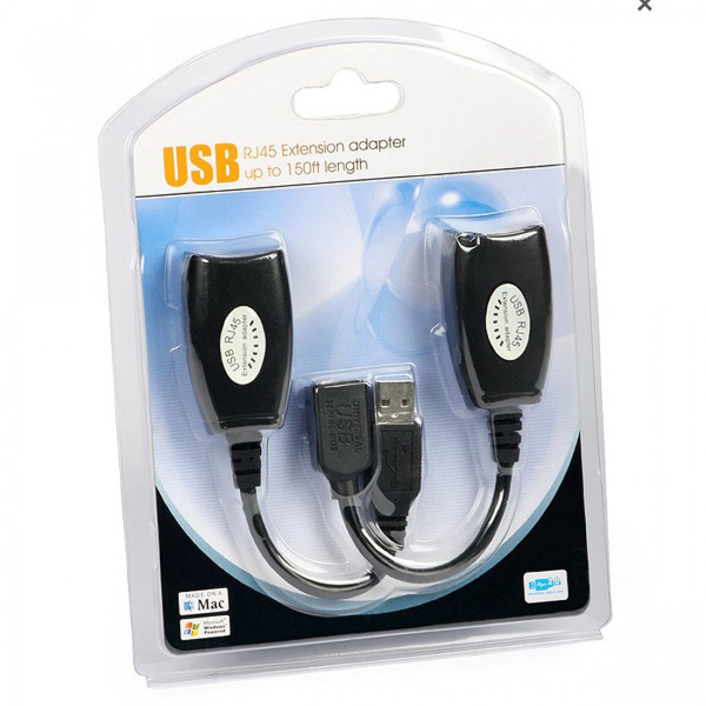 Extensión USB por Cable Red Rj45 UTP Adaptador 50 Metros Cat Negro S0104