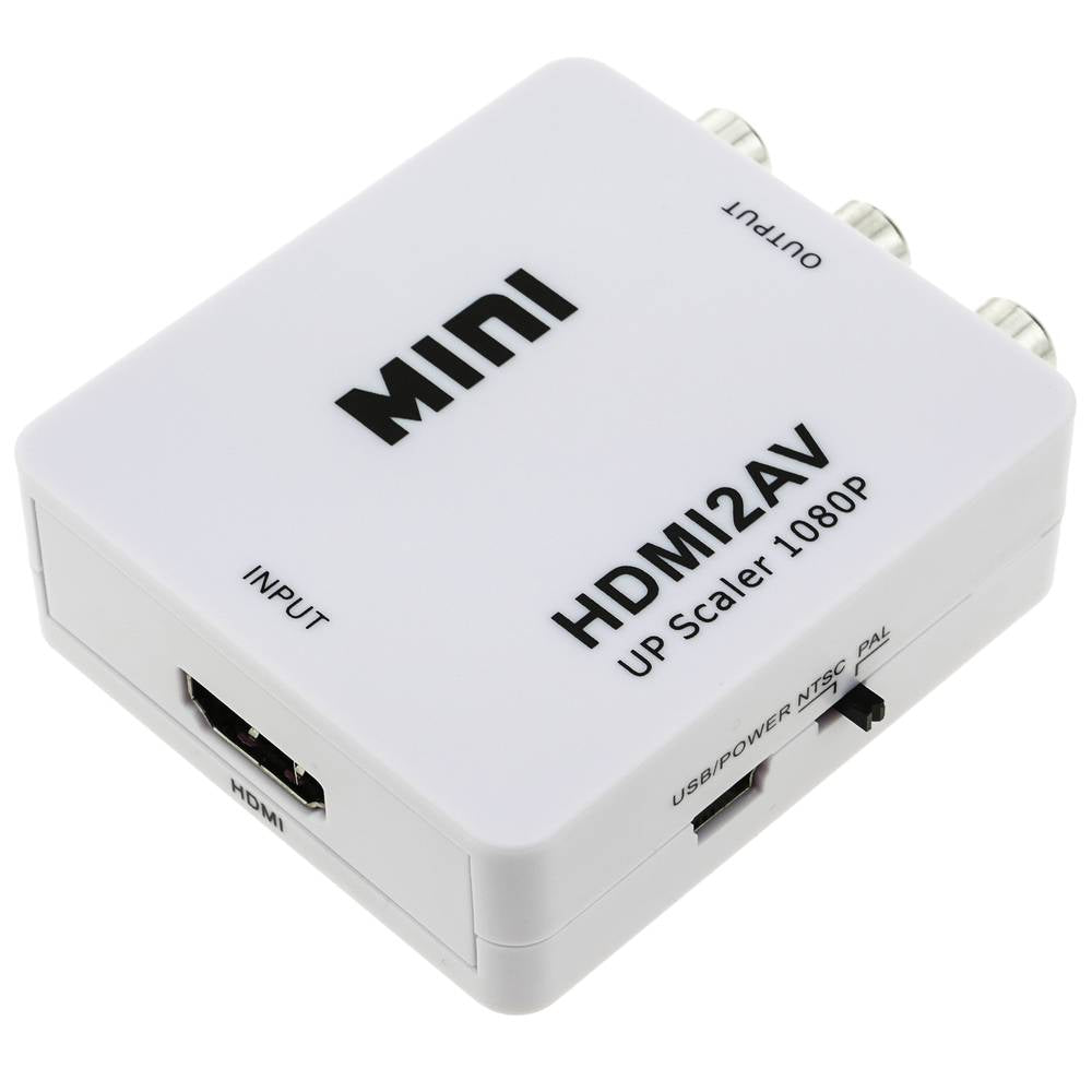 Convertidor Adaptador AV RCA a HDMI 1080p Full HD Video Blanco S0114