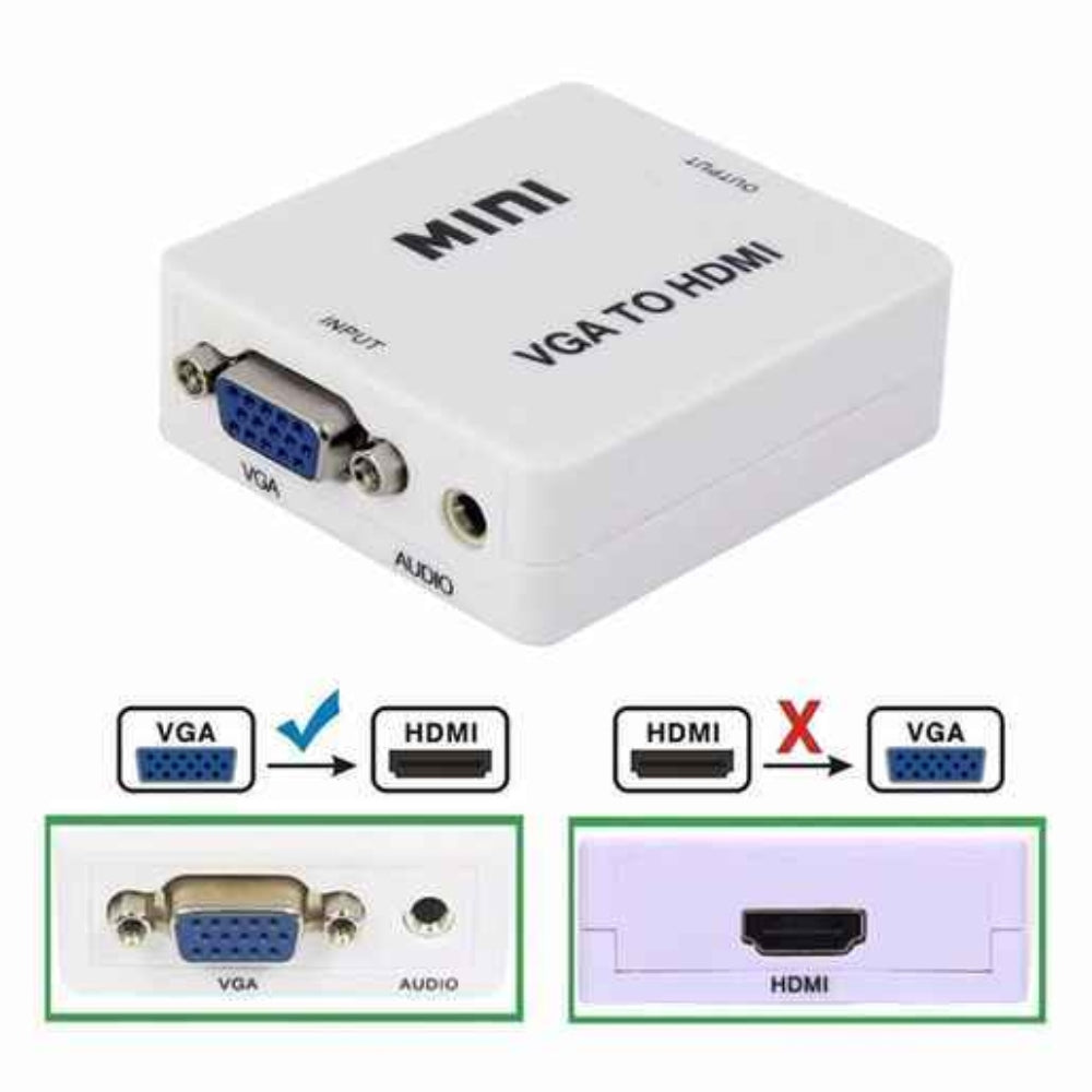 Convertidor Adaptador VGA a HDMI con Audio Full HD Mini VGA 2 HDMI S14080