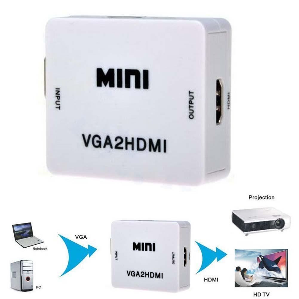 Convertidor Adaptador VGA a HDMI con Audio Full HD Mini VGA 2 HDMI S14080