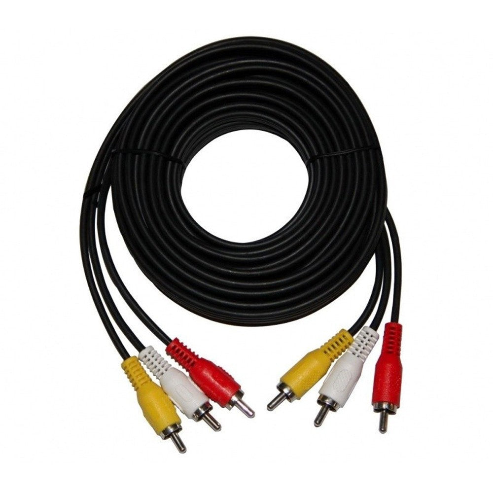 Cable RCA a RCA 3 x 3 15 Metros Macho Negro S0177