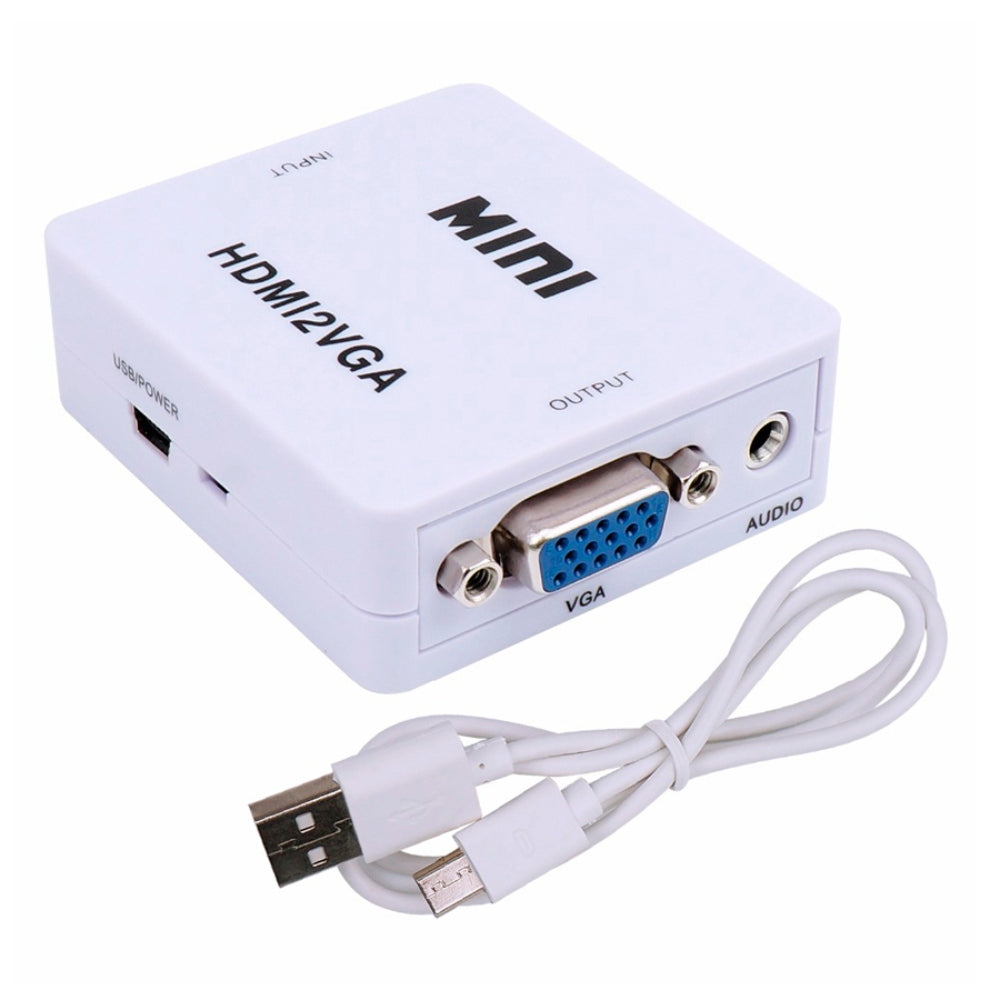 Convertidor Adaptador HDMI a VGA 1080p HD Blanco S0185