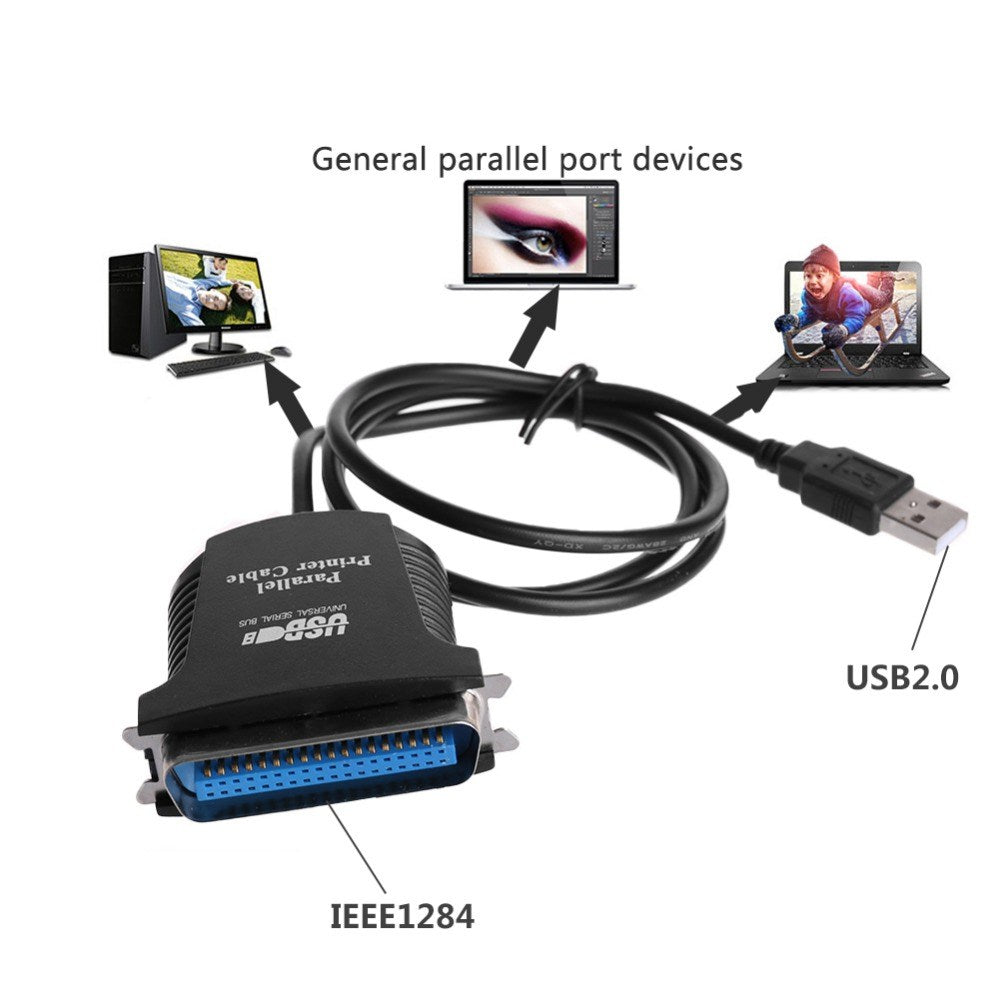 Cable de Impresora USB 2.0 a 36 Pines Paralelo 1284 Leee Ada Negro S0200