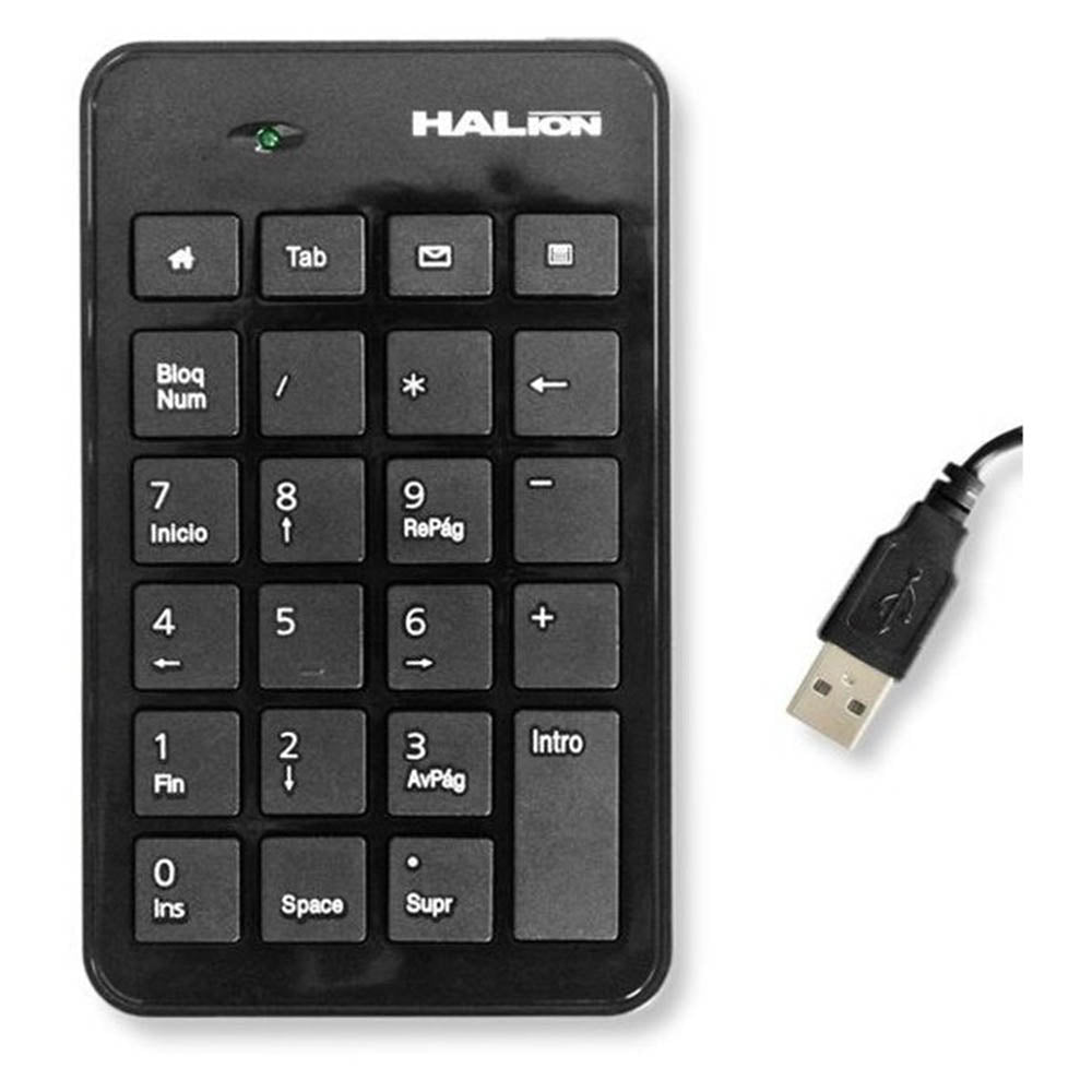 Teclado Numérico Halion USB K-119 Cable de 1.4 m 23 Teclas S0205