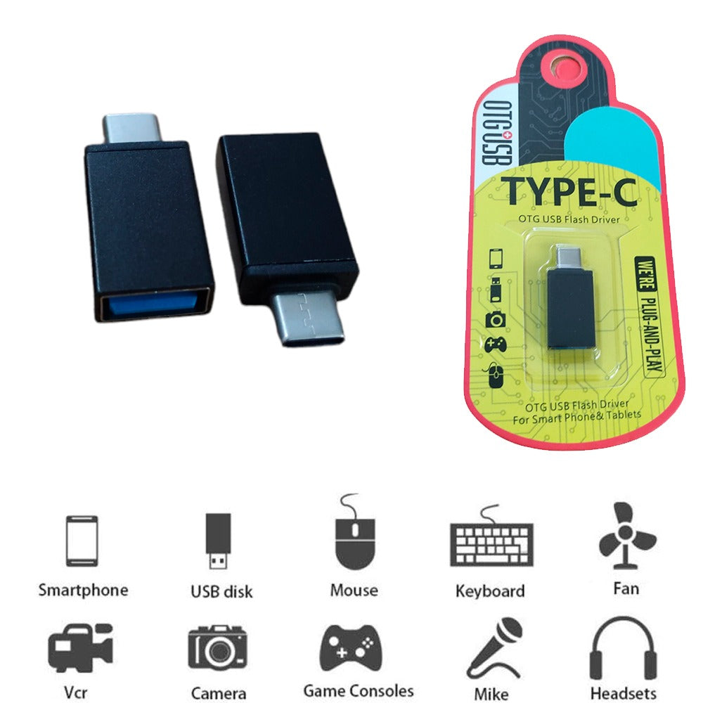 Adaptador OTG USB Tipo C 3.1 Macho a USB 3.0 Hembra Negro S0238
